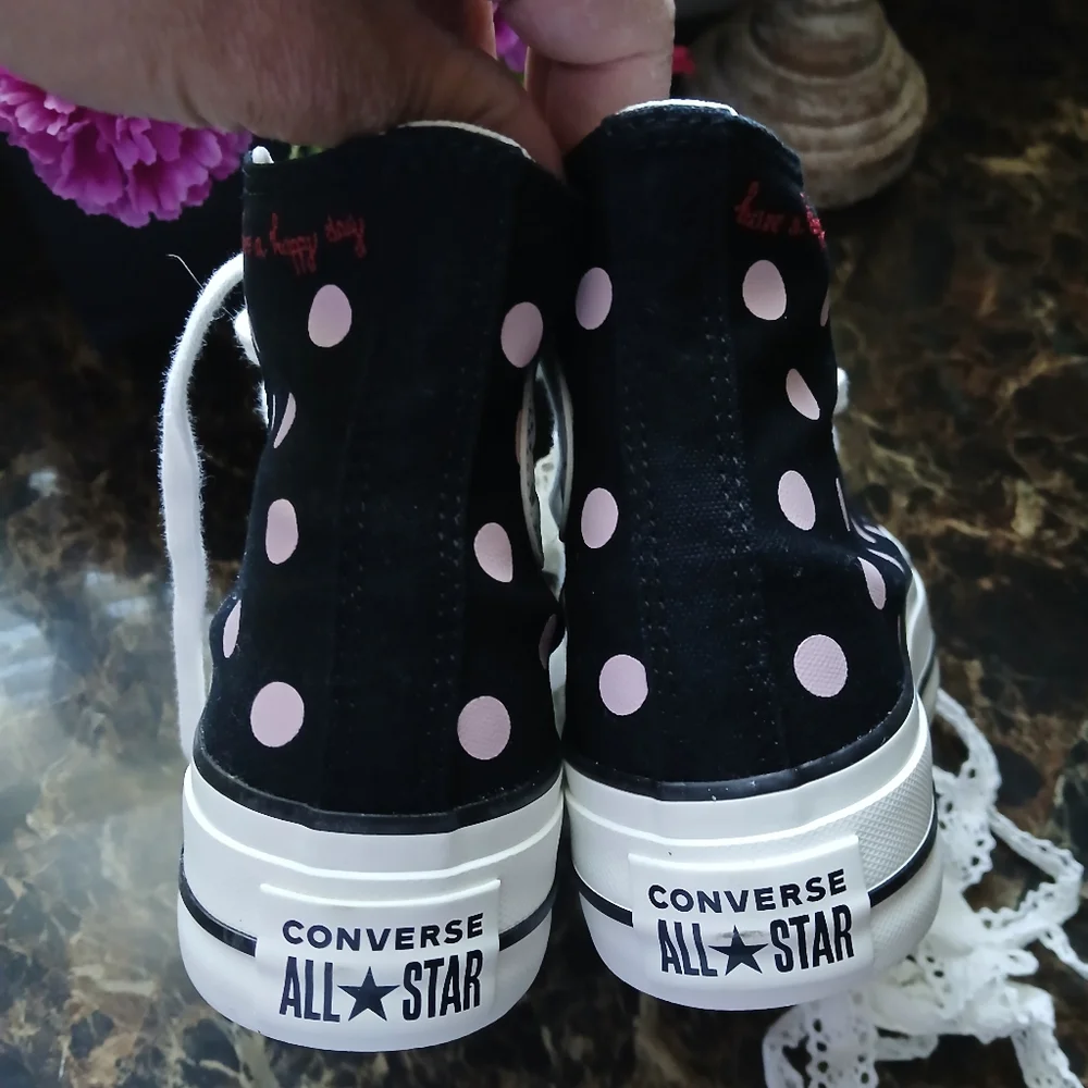 Sold CTAS Lift Hi Polk-A-Dot Platform/Lifestyle Shoes Size 7.5 for Women - Picture 10 of 11